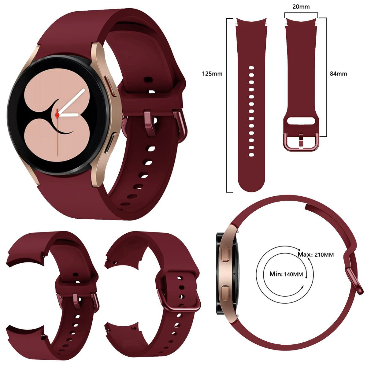 Wigento Smartwatch-Armband Für Samsung Galaxy Watch FE 6 5 4 Normal Pro Classic Kunststoff Band