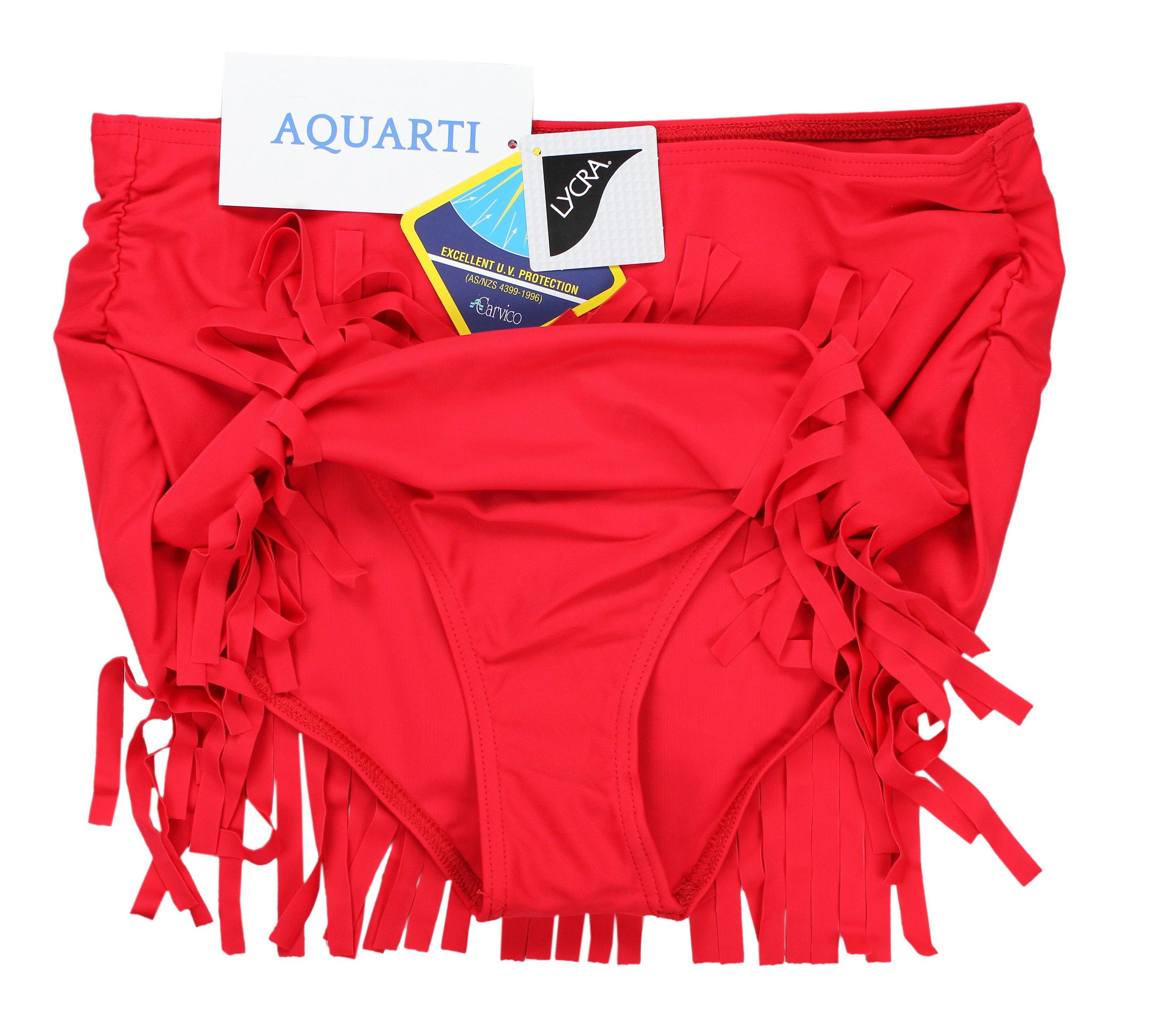 Aquarti Bikini-Hose Aquarti Damen Bikinihose mit Rock Seitliche Raffung