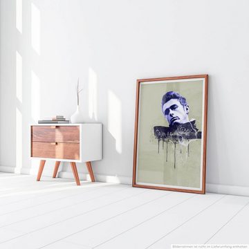 Sinus Art Leinwandbild James Dean II 90x60cm Paul Sinus Art Splash Art Wandbild als Poster ohne Rahmen gerollt