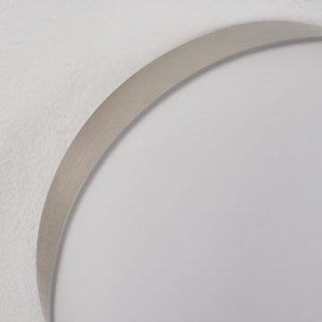 hofstein Wandleuchte moderne Wandlampe aus Metall/Kunststofff in Nickel-matt/Weiß, LED fest integriert, 3000 Kelvin, (13 cm), mit tollem Lichteffekt an der Wand, LED 6 Watt, 500 Lumen