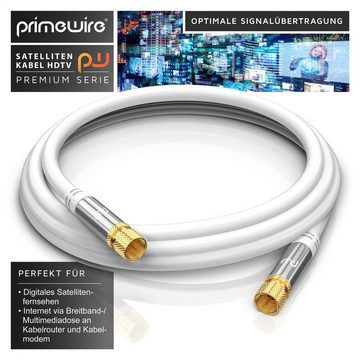 Primewire SAT-Kabel, Koax, F-Verbinder (100 cm), Premium HDTV SAT Koaxialkabel, 4fach Schirmung, 135dB, 75 Ohm - 1m