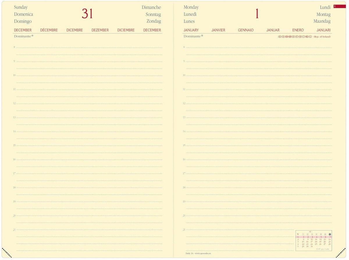Buchkalender Buchkalender Daily 24 16x24cm Brand Lavendelblau 2026.