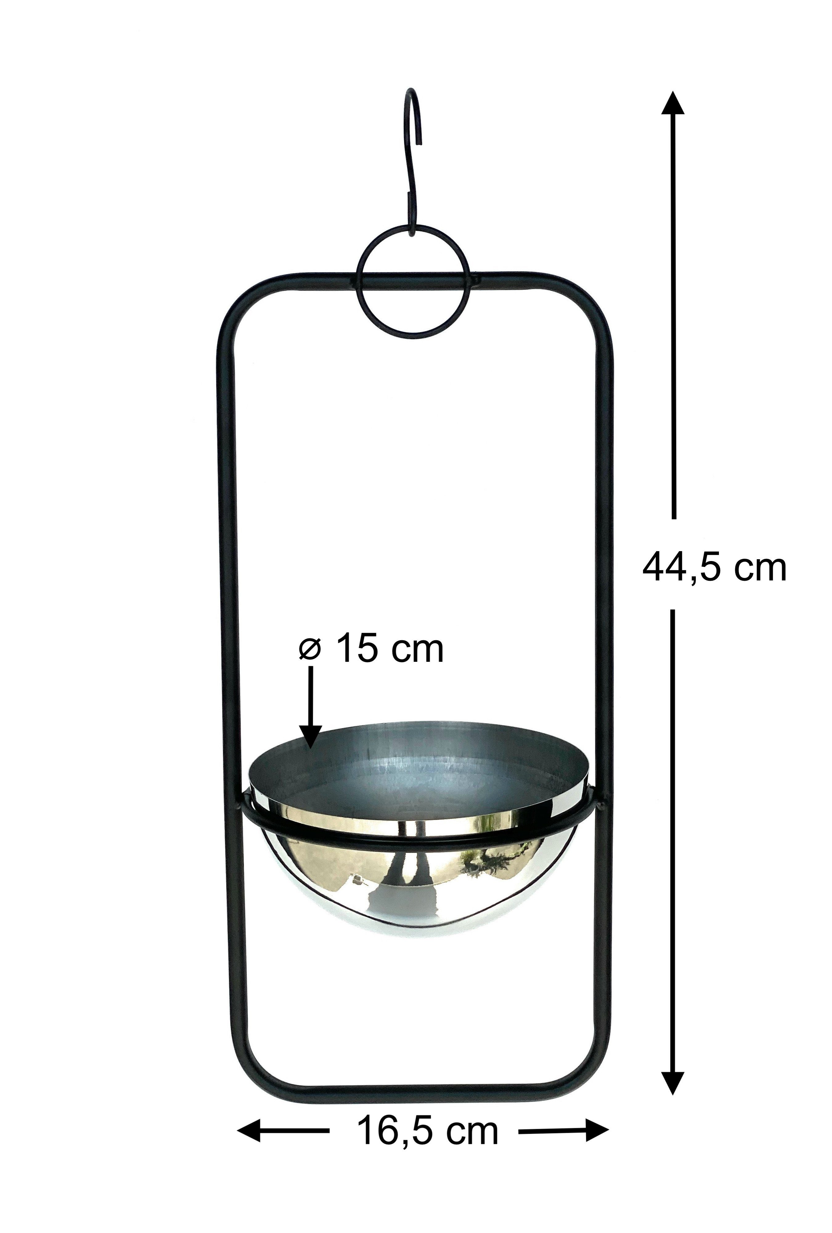 DanDiBo Blumenampel Innen Metall Wand Hängepflanzen 96083 mit Topf Silber, günstig online kaufen