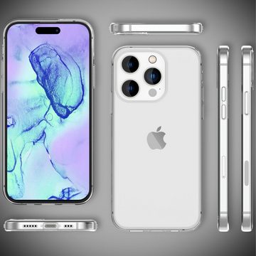 Nalia Smartphone-Hülle Apple iPhone 15 Pro, Klare 360 Grad Hülle / Rundumschutz / Transparent / Displayschutz Case
