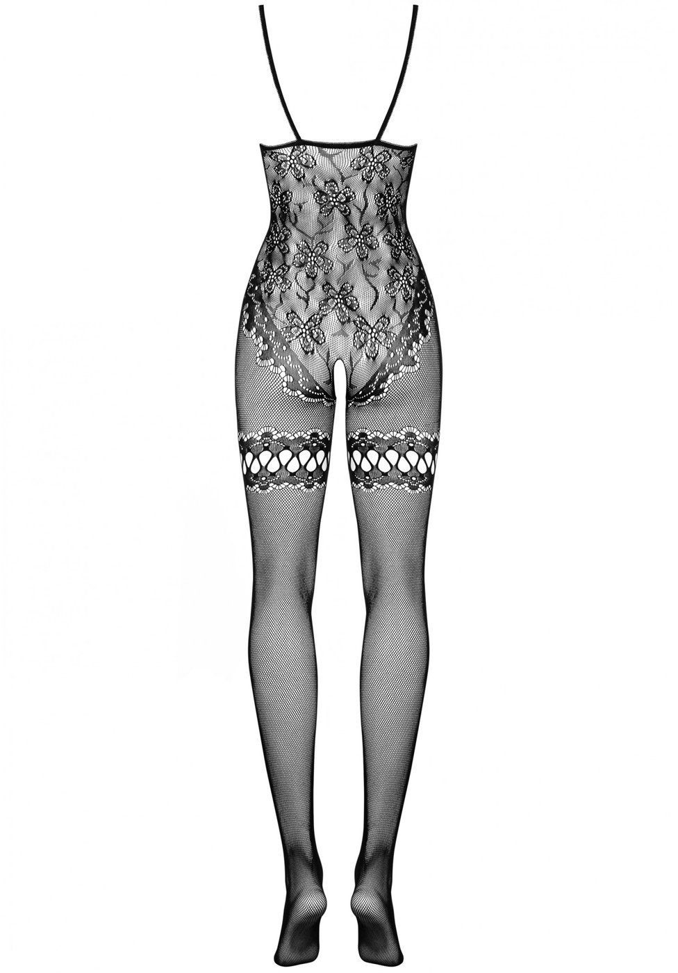 Obsessive Bodystocking Bodystocking ouvert Netz - schwarz 20 DEN (1 St) transparent mit offenem Schritt – Bild 2 von 2