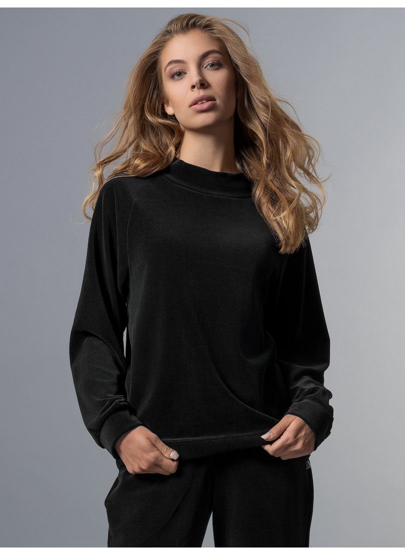 Pullover Trigema Kordelzug mit Sweatshirt Nicki schwarz TRIGEMA