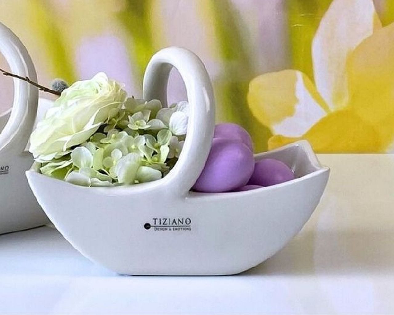 TIZIANO - DESIGN & EMOTIONS Pflanzschale Bertani – Moderne Eleganz für Ihr Zuhause-cremeweiß