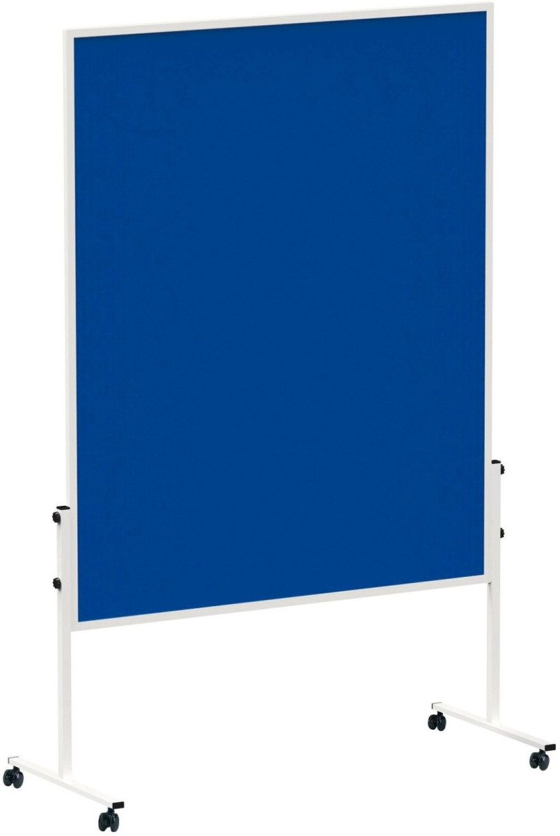 Standtafel Moderationstafel solid 150x120 cm Filz ungeteilt mit Rollen blau