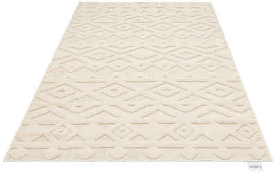Teppich »Askja«, LeGer Home by Lena Gercke, rechteckig, Höhe 18 mm, mit Woll-Look, Hoch-Tief Effekt, Boho-Stil, geometrische Muster, ideal für Wohnzimmer & Schlafzimmer