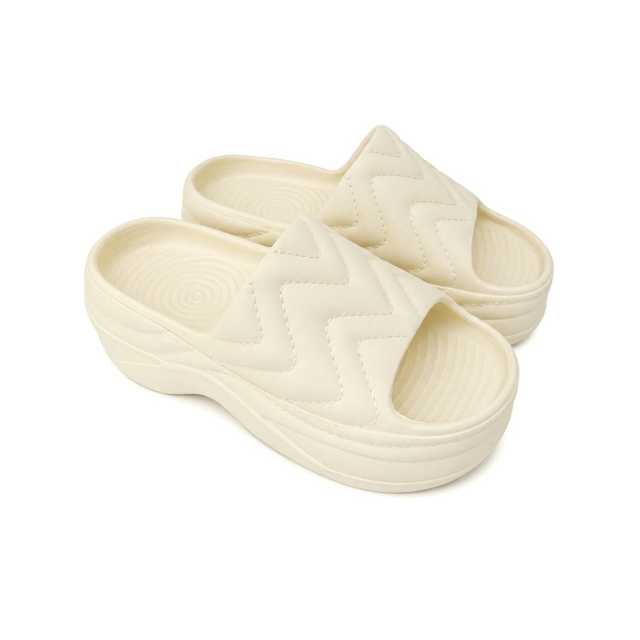 VewoTex Damen Pantoletten » Badelatschen mit Wellenmuster » Badepantolette (1 Paar, Kein Set) Badeschuhe mit dicker Sohle » Slipper