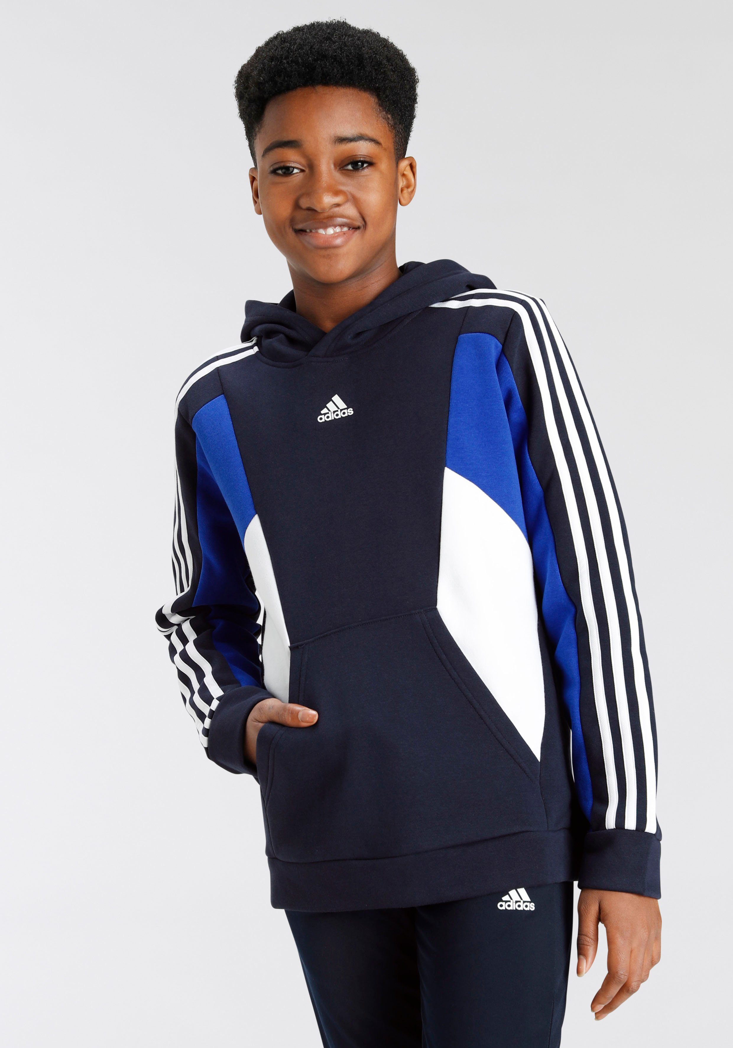 adidas Sportswear Sweatshirt COLORBLOCK 3STREIFEN HOODIE Legend Ink / Semi Lucid Blue / White