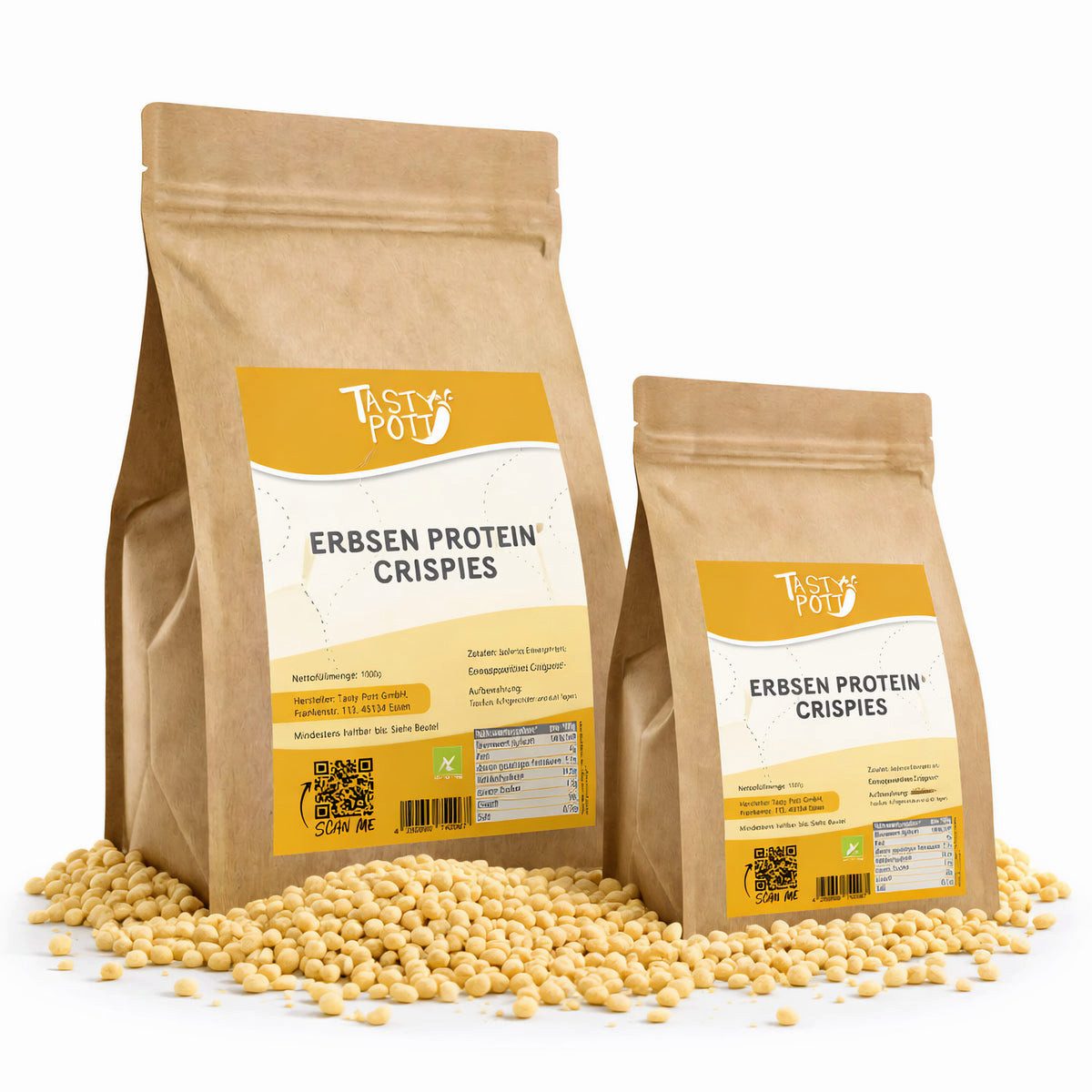 Tasty Tasty Pott Erbsenprotein Crispies Beutel, 1 er 1000 g