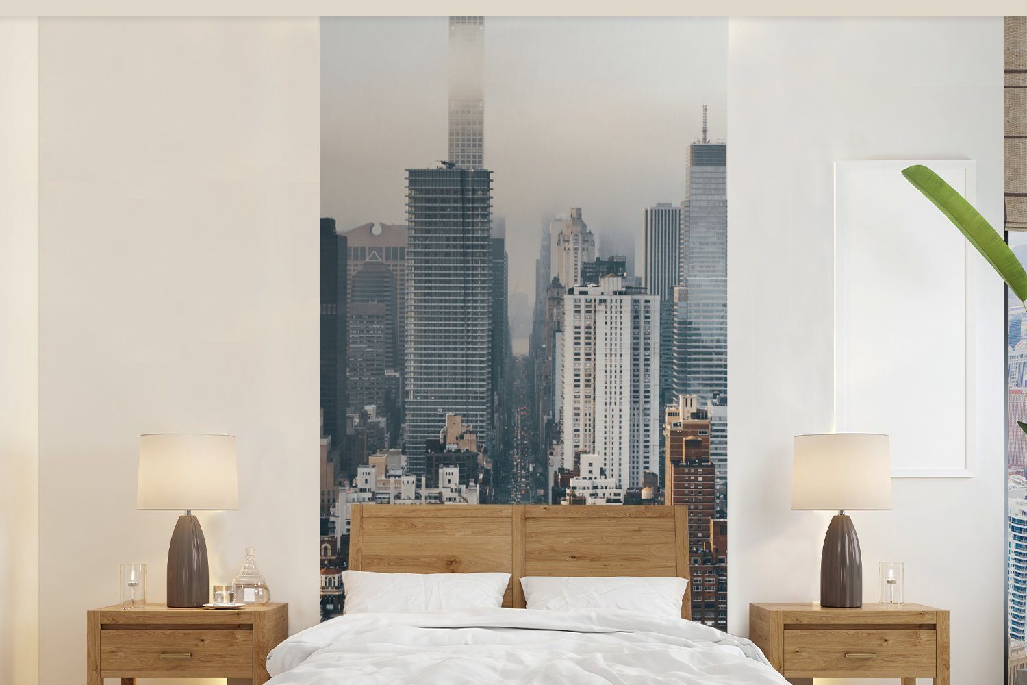 MuchoWow Fototapete Skyline von New York, Matt, bedruckt, (2 St), Vliestapete für Wohnzimmer Schlafzimmer Küche, Fototapete