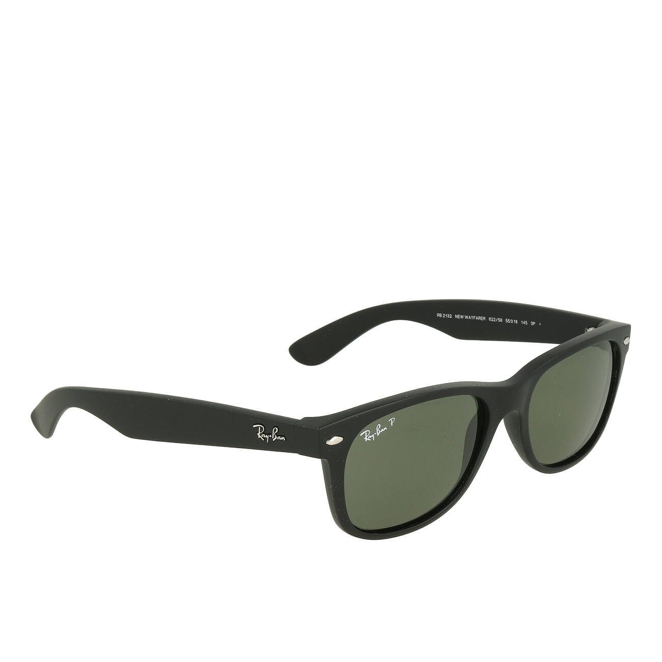 Ray-Ban Sonnenbrille Ray-Ban New Wayfarer Rubber Black Polar Green Polarize günstig online kaufen