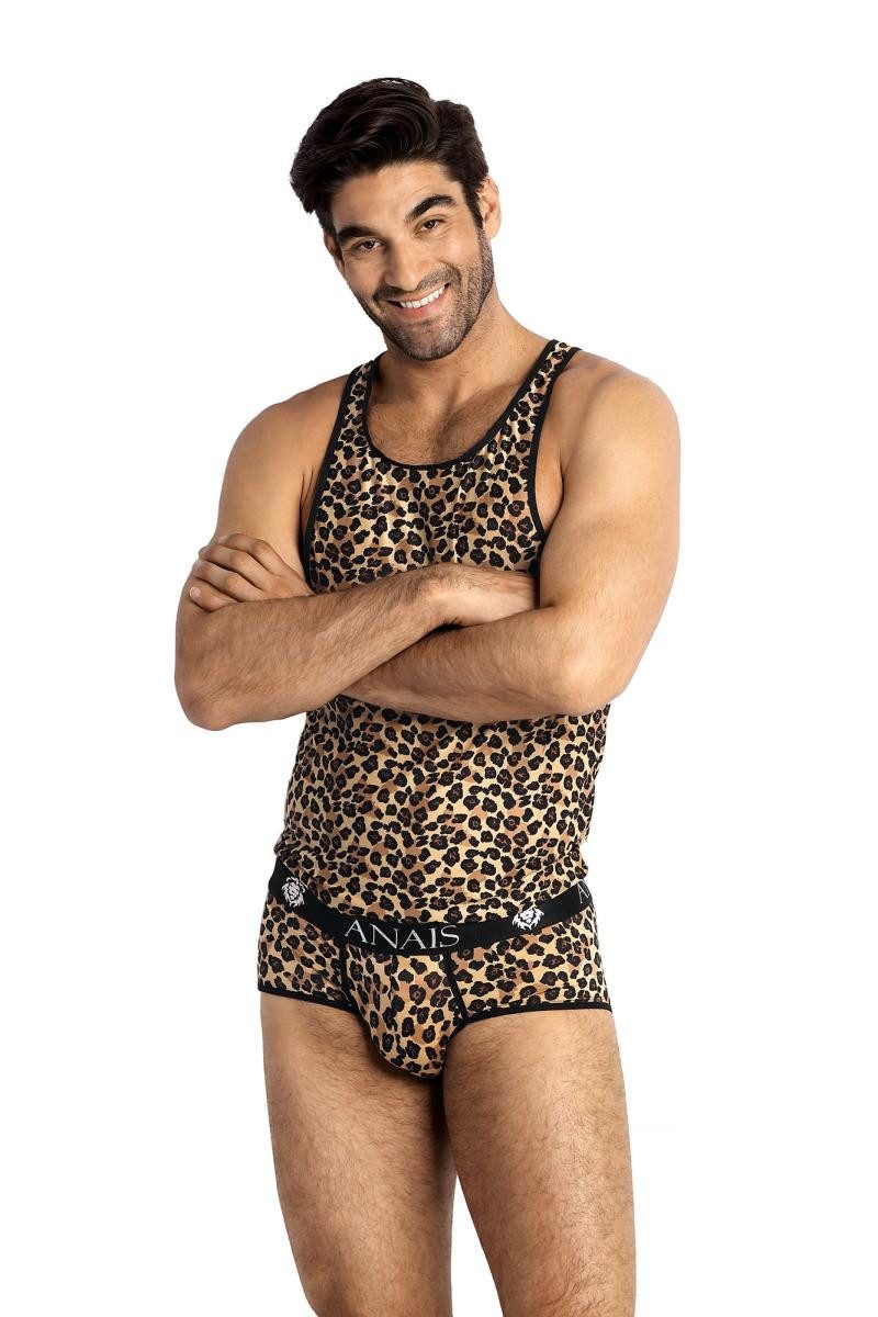 Anais for Men Unterhemd Herren Tank Top Oberteil Shirt mit leoparden Print Männer Unterhemd el