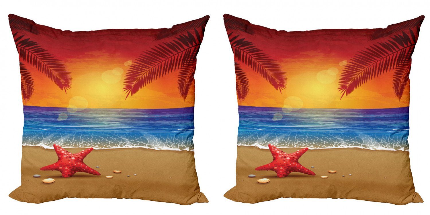 Kissenbezüge Modern Abakuhaus Sommer Doppelseitiger Ocean Digitaldruck, Palm Cartoon (2 Beach Accent Stück)