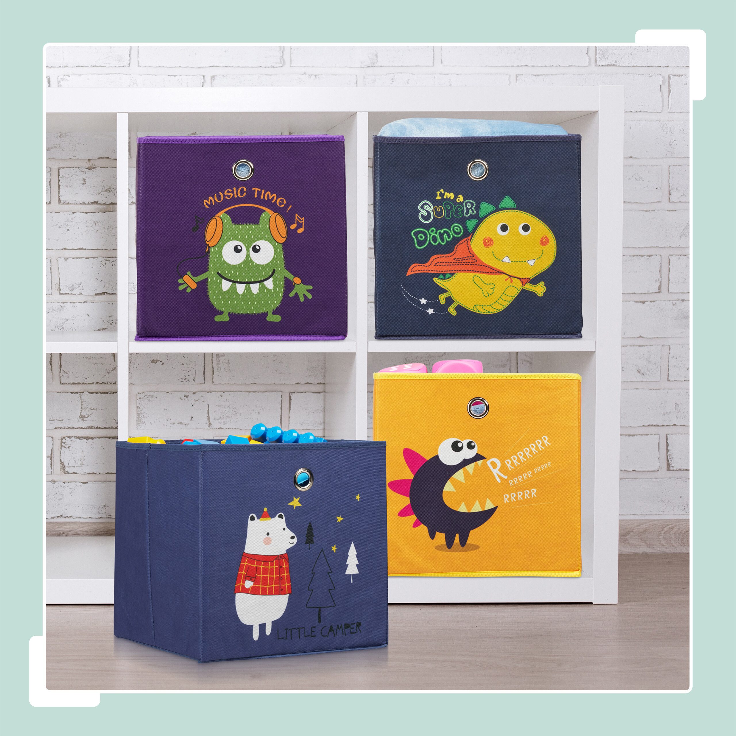 relaxdays Faltbox Kinder Aufbewahrungsboxen im 4er günstig online kaufen