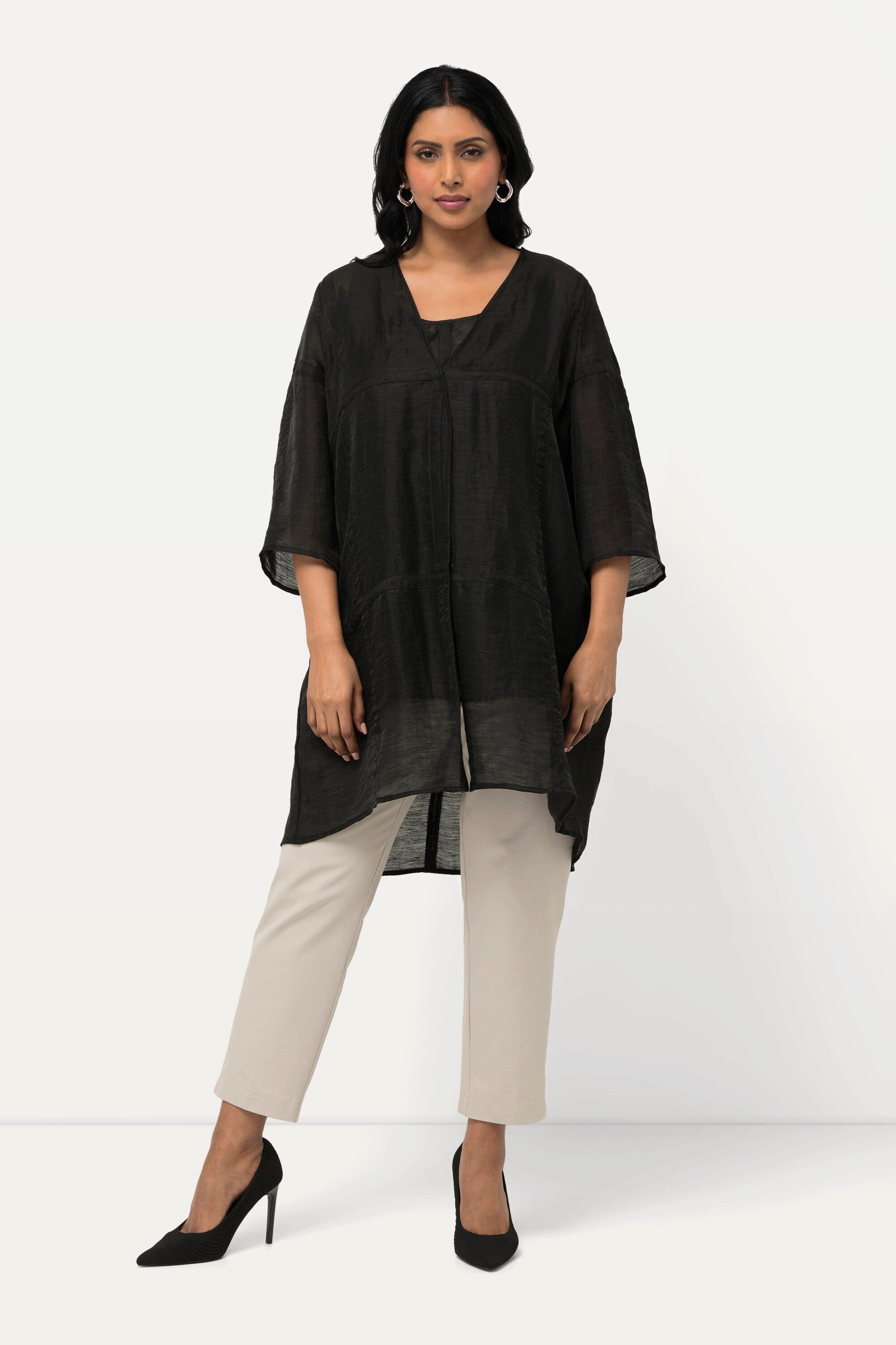 Ulla Popken Sommerjacke Blusenjacke Leinenmix A-Linie günstig online kaufen