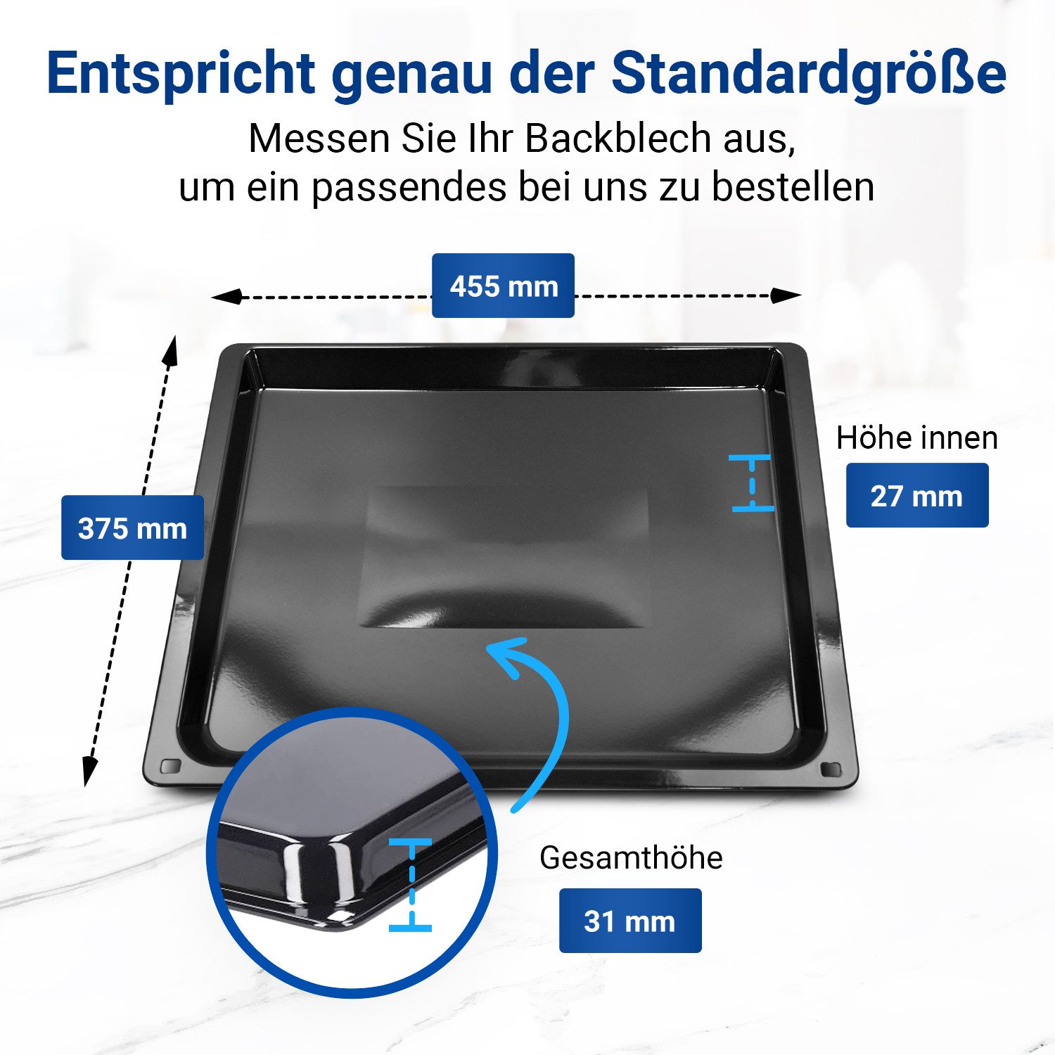 NEFF Backblech Blech Z12CB10A0 11029050, (1-St), 455 x 375 x 30 mm für Backofen