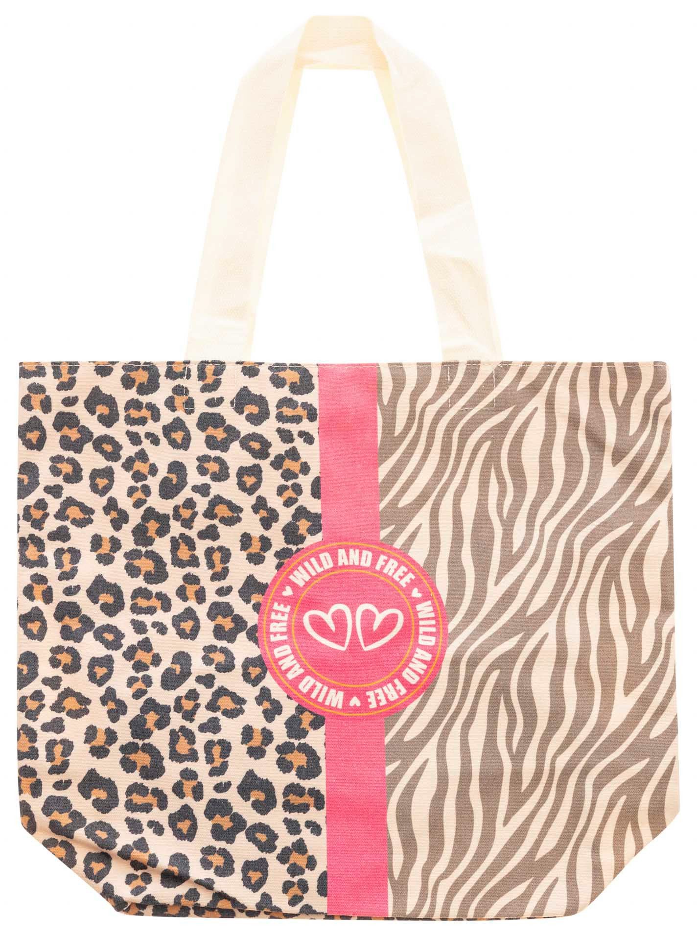 Zwillingsherz Tragetasche, Stofftasche mit Henkel, bunter Mustermix