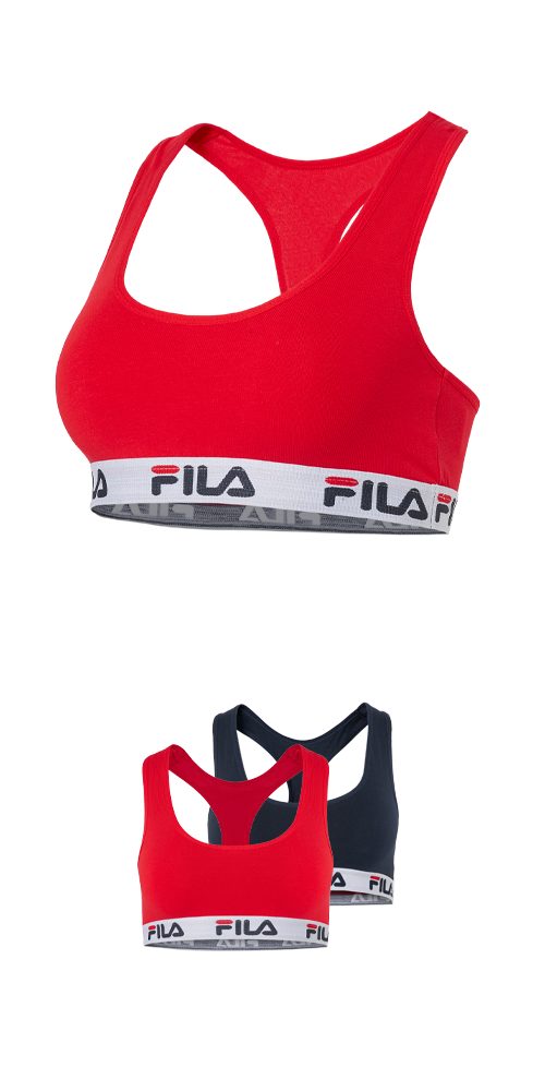 Fila Bustier WOMAN BUSTIER (2er Pack) ohne Polsterung und ohne Bügel, Racerbackrücken