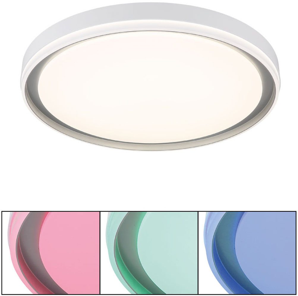 GLOBO LIGHTING Deckenleuchte JANICE, LED fest integriert, Dimmbarer weißer LED-Deckenleuchte mit RGB Farbwechsler