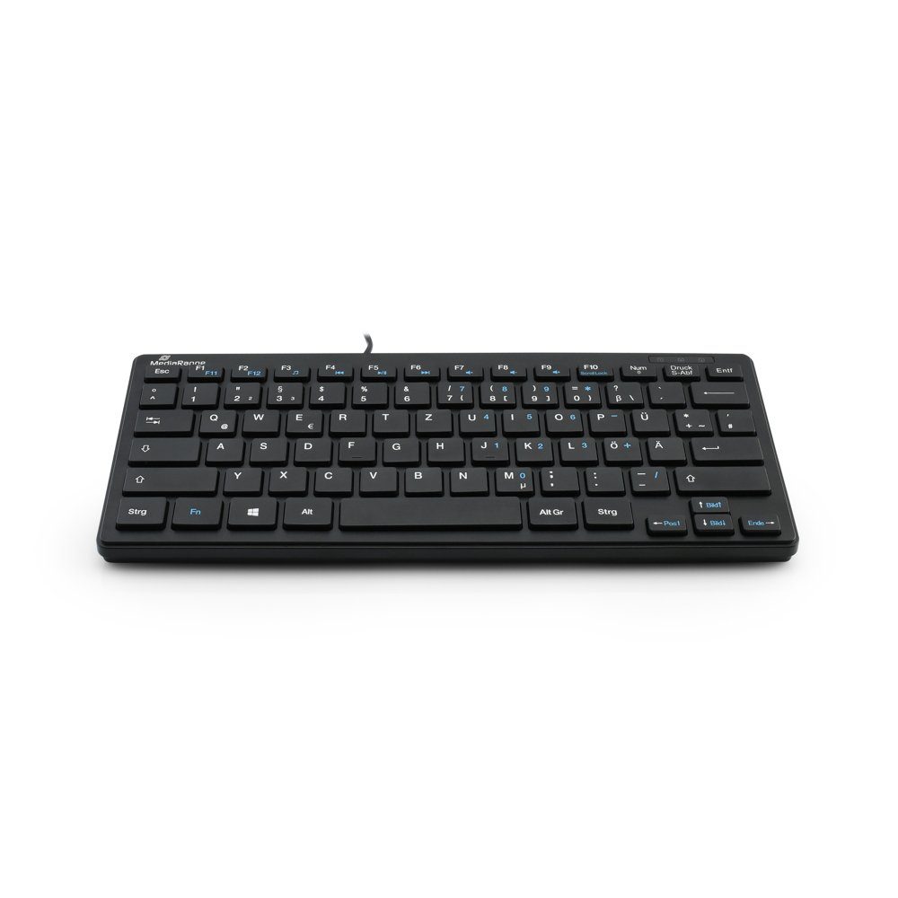 Tastatur QWERTZ Keyboard mit MROS112 schwarz Tastatur Kabel ultraflach Compact Mediarange