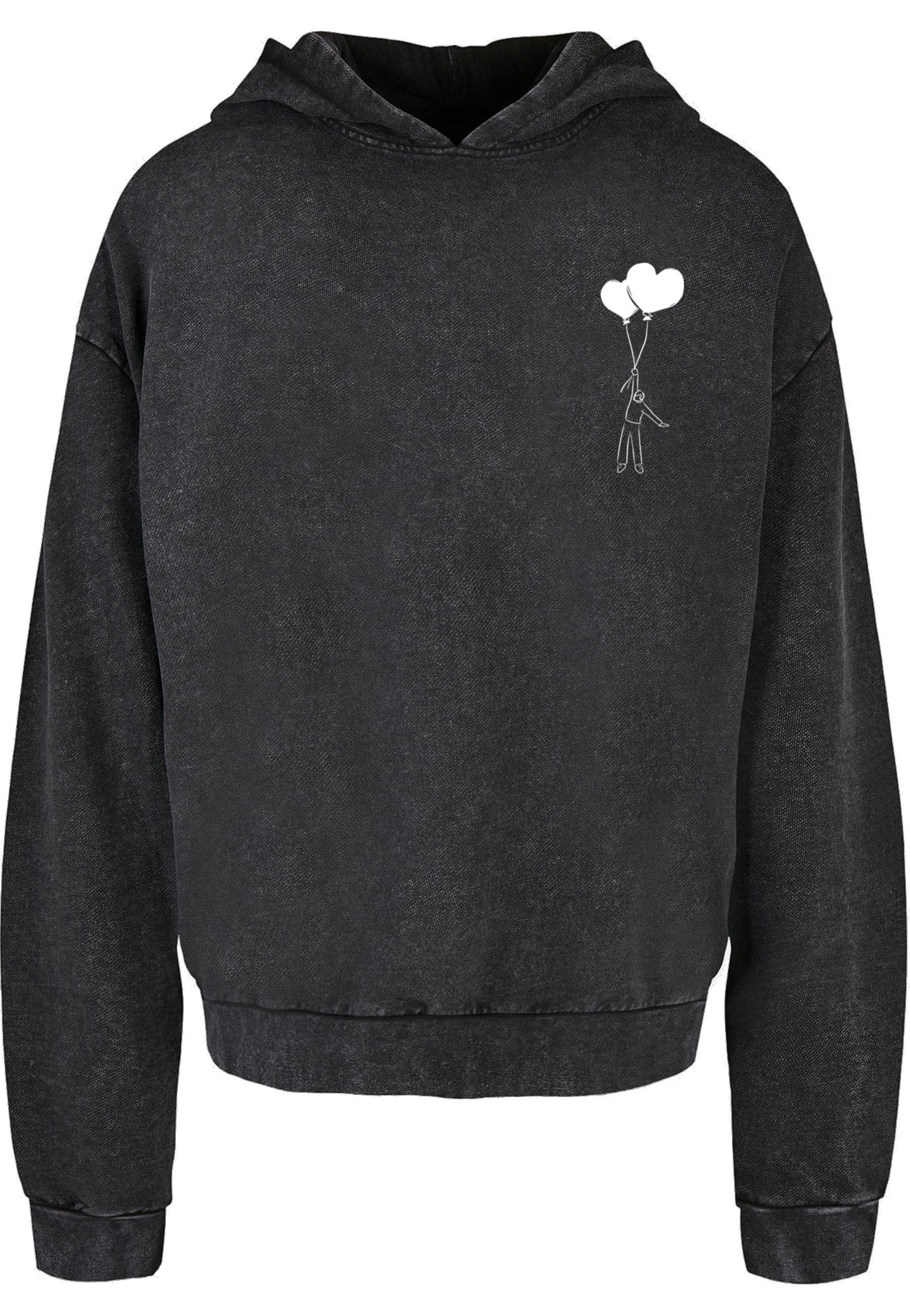 Kapuzensweatshirt Merchcode Love In The Air Acid Washed Oversize Hoody