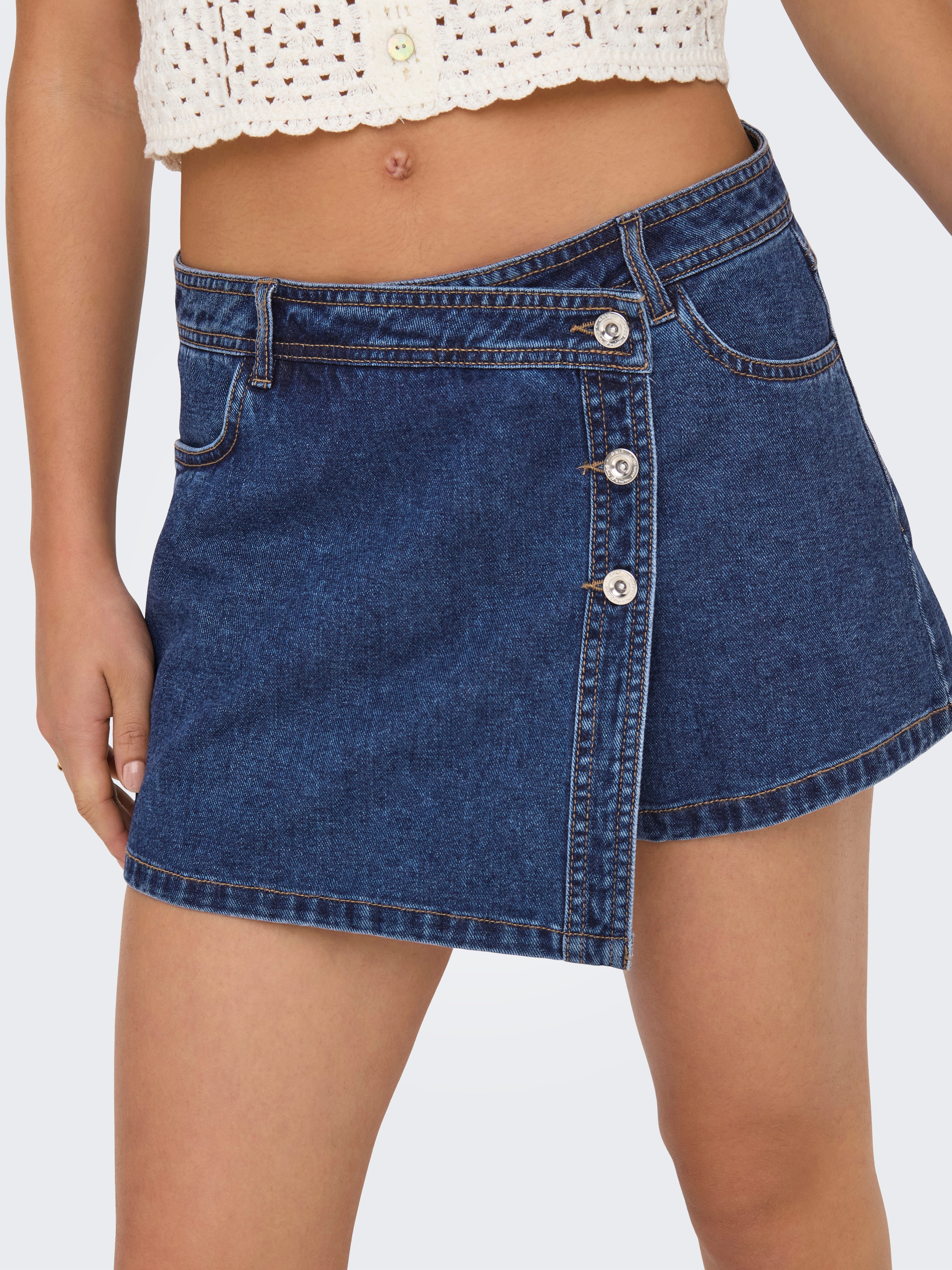 ONLY Jeansshorts ONLLESLY REG LB DNM SKORT BJ NOOS Baumwolle, Regular Waist, Hosenrock