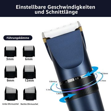 MCURO Haarschneider, USB Aufladung Akku Haarschneidemaschine mit LED Anzeige, IP54