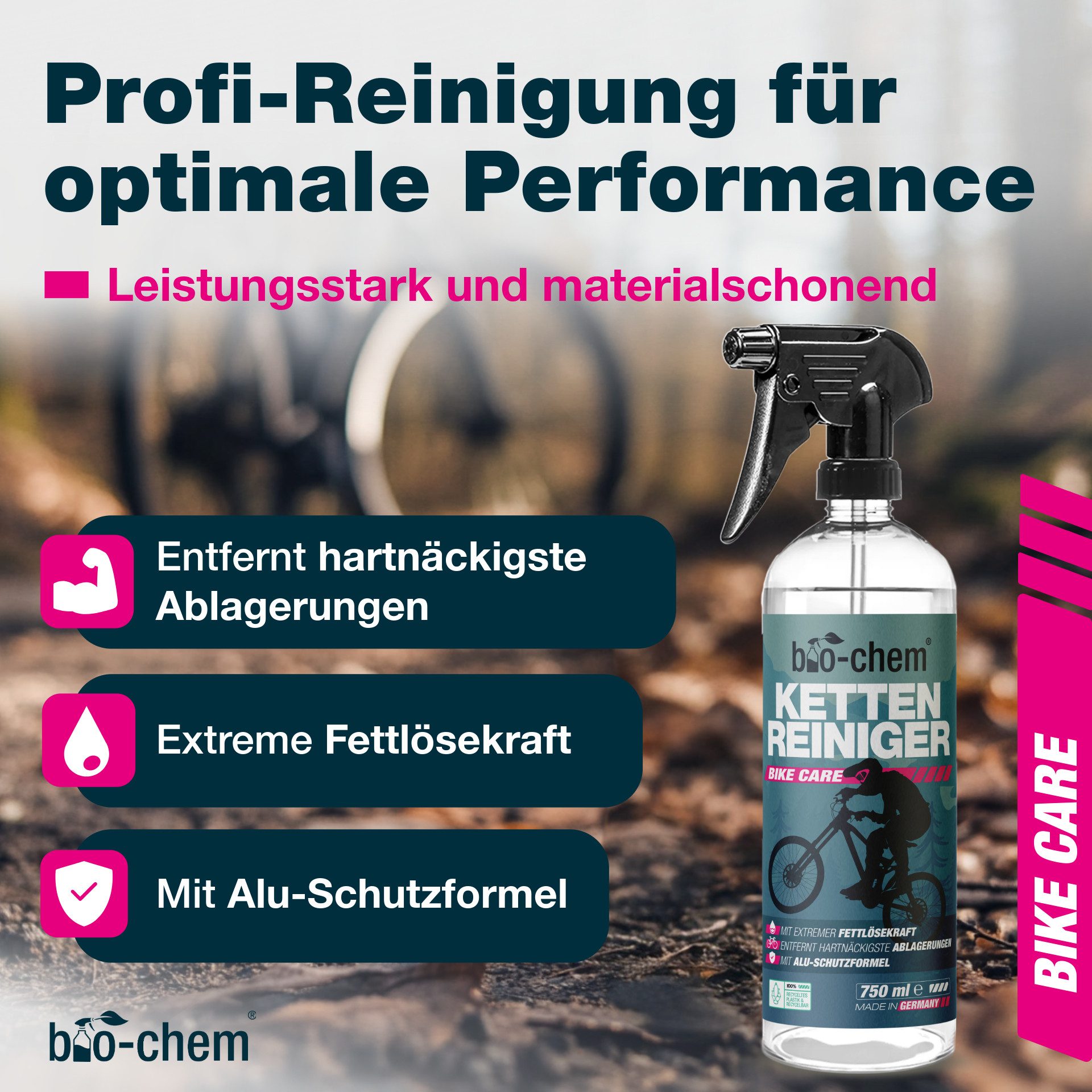 bio-chem bio-chem Kettenreiniger Fahrrad flüssig - 5 Liter inkl. Zubehör Zweiradreiniger (Sparpaket, [- Kettenreiniger 5 l Kanister + 0.75 l Handsprayflasche + Zubehör Lösemittelfreier Entfetter, materialschonend)