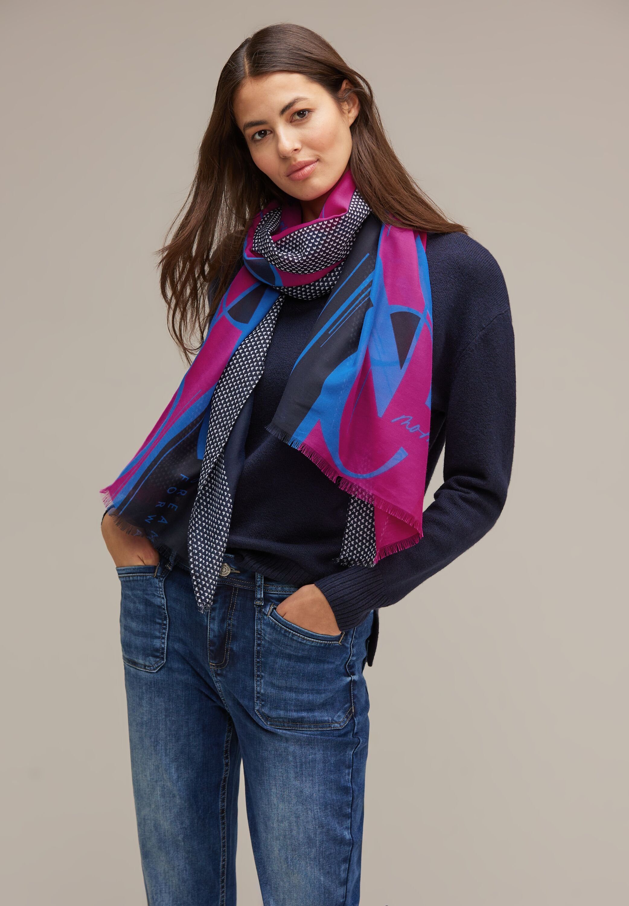 Street One Damen Loop Schal - Bunt Gemustert & Super Weich