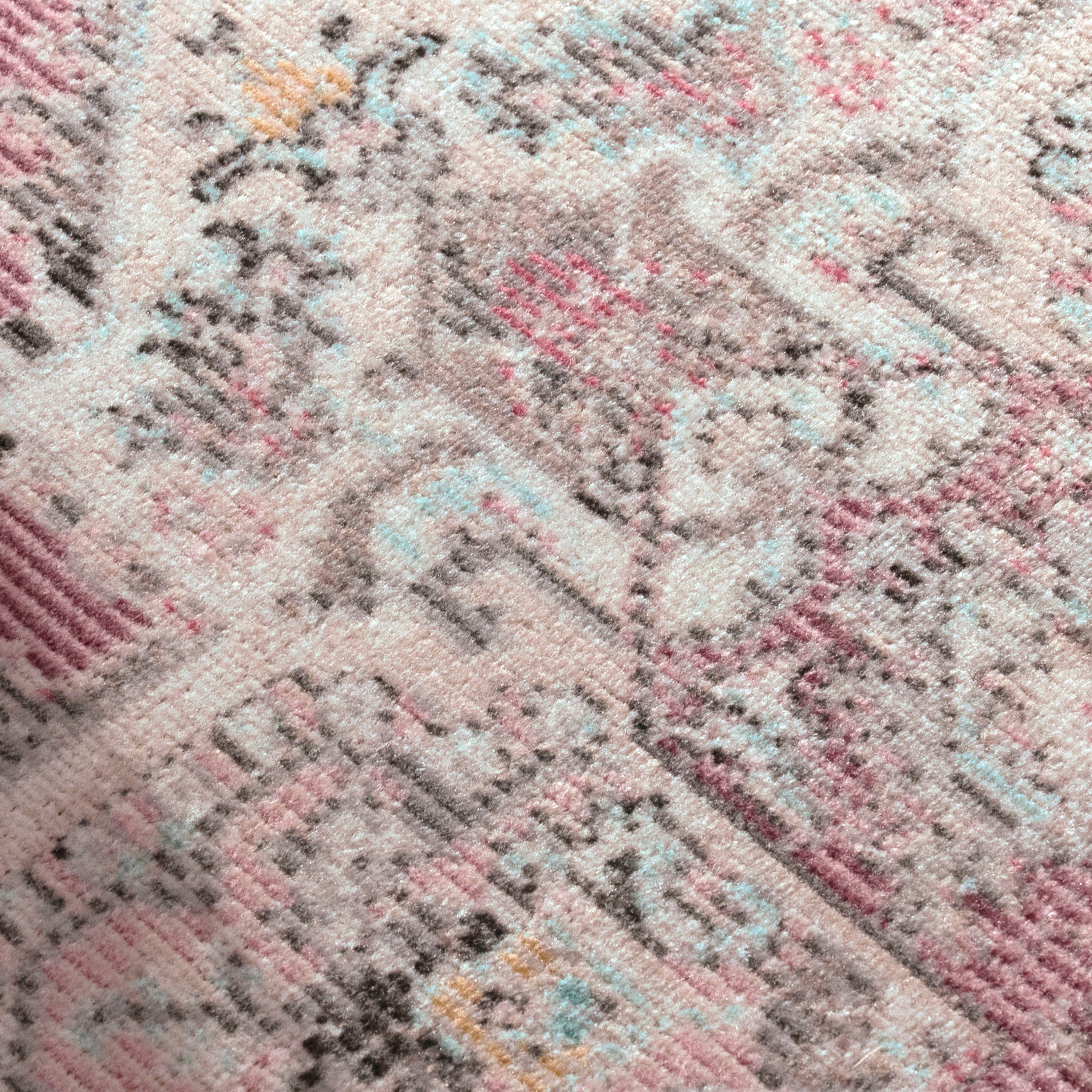 Teppich Torres mm, Höhe: 275, rechteckig, 8 und Home, Paco geeignet pink moderne Orient Used-Look, In- Outdoor Kurzflor, Optik