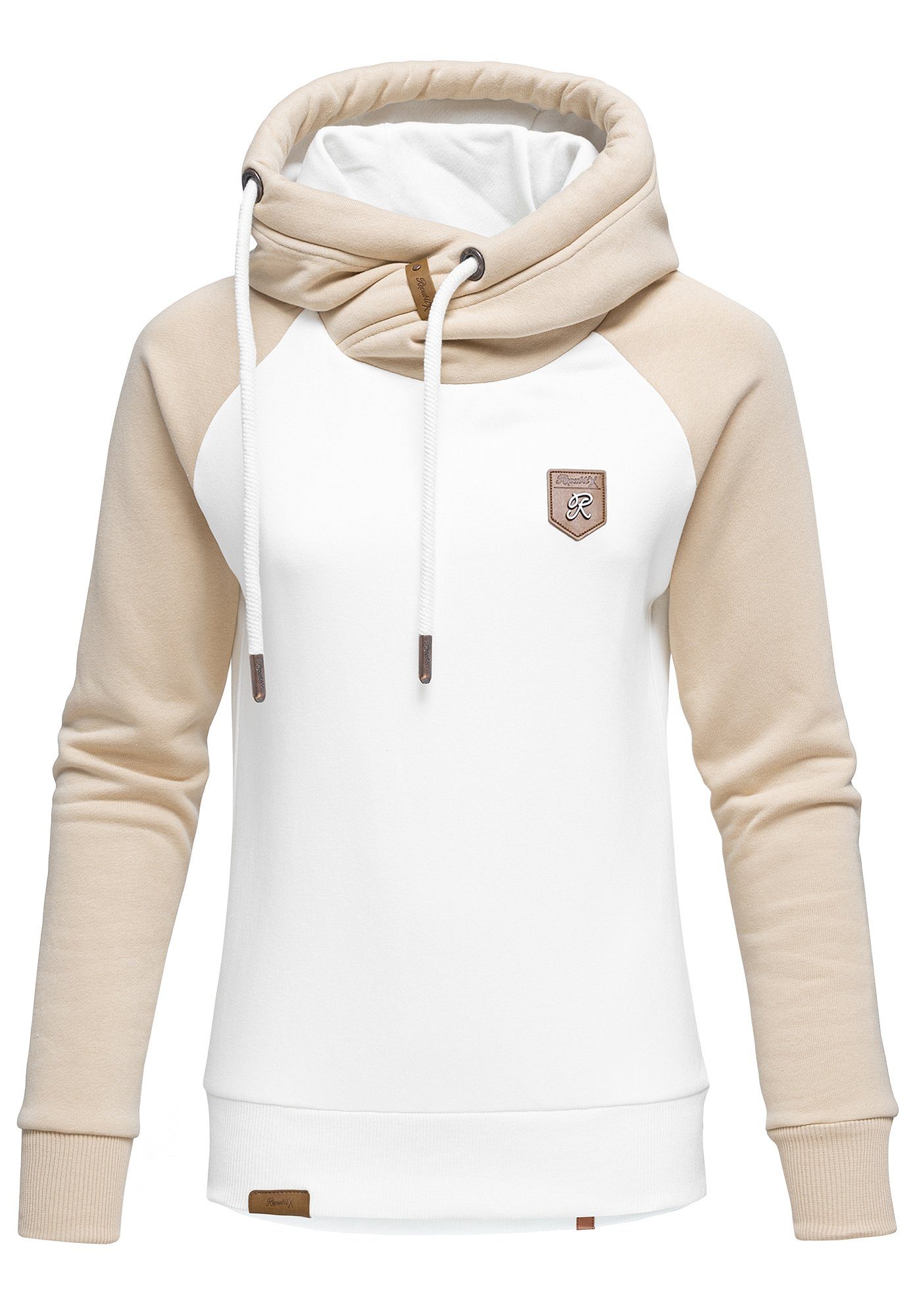 REPUBLIX Sweatshirt RILEY Damen Kapuzenpullover Sweatjacke Pullover Hoodie Weiß/Beige