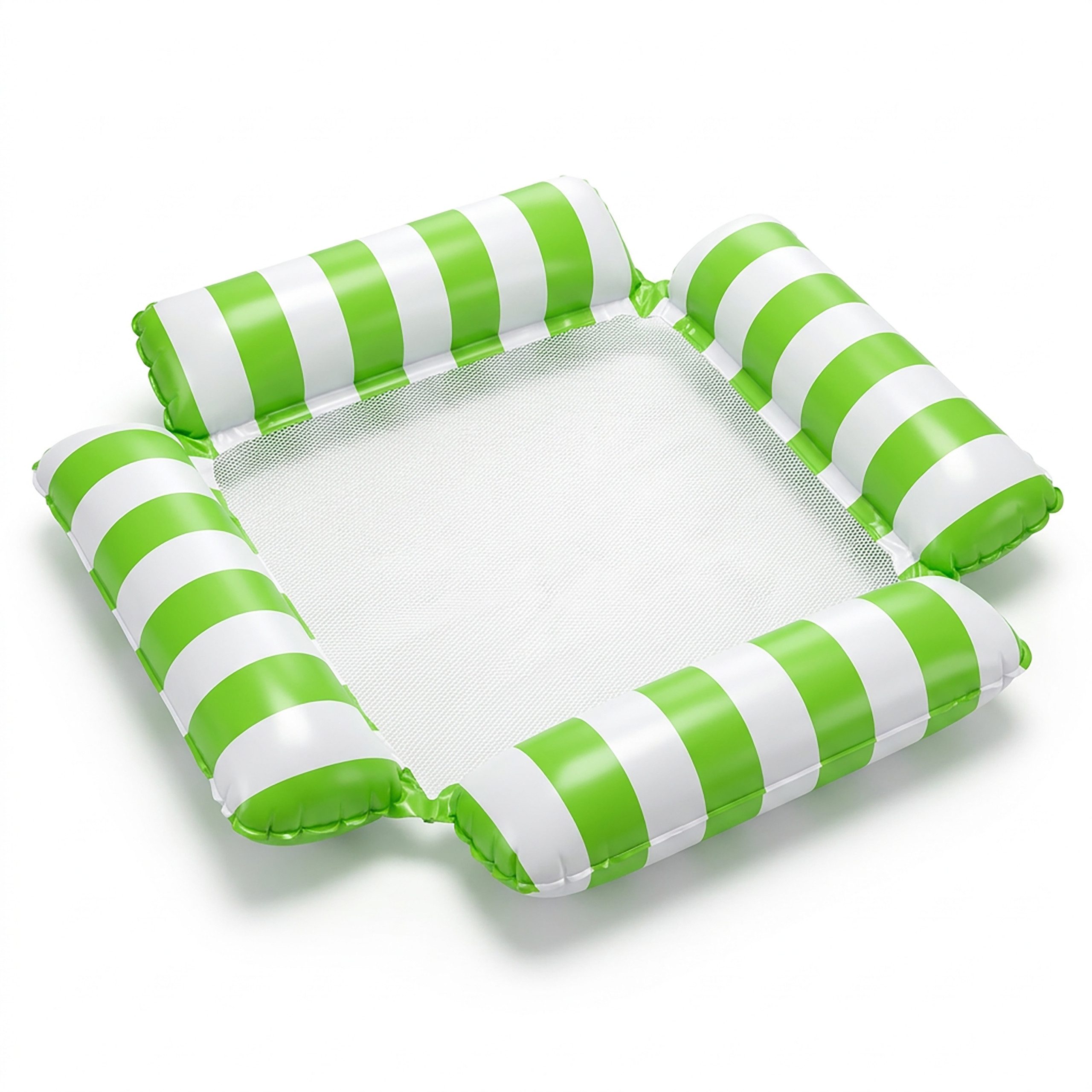 Lantelme Luftmatratze 4-in-1 Pool Loungesessel mit Kopfteil & Netz, grün-weiß