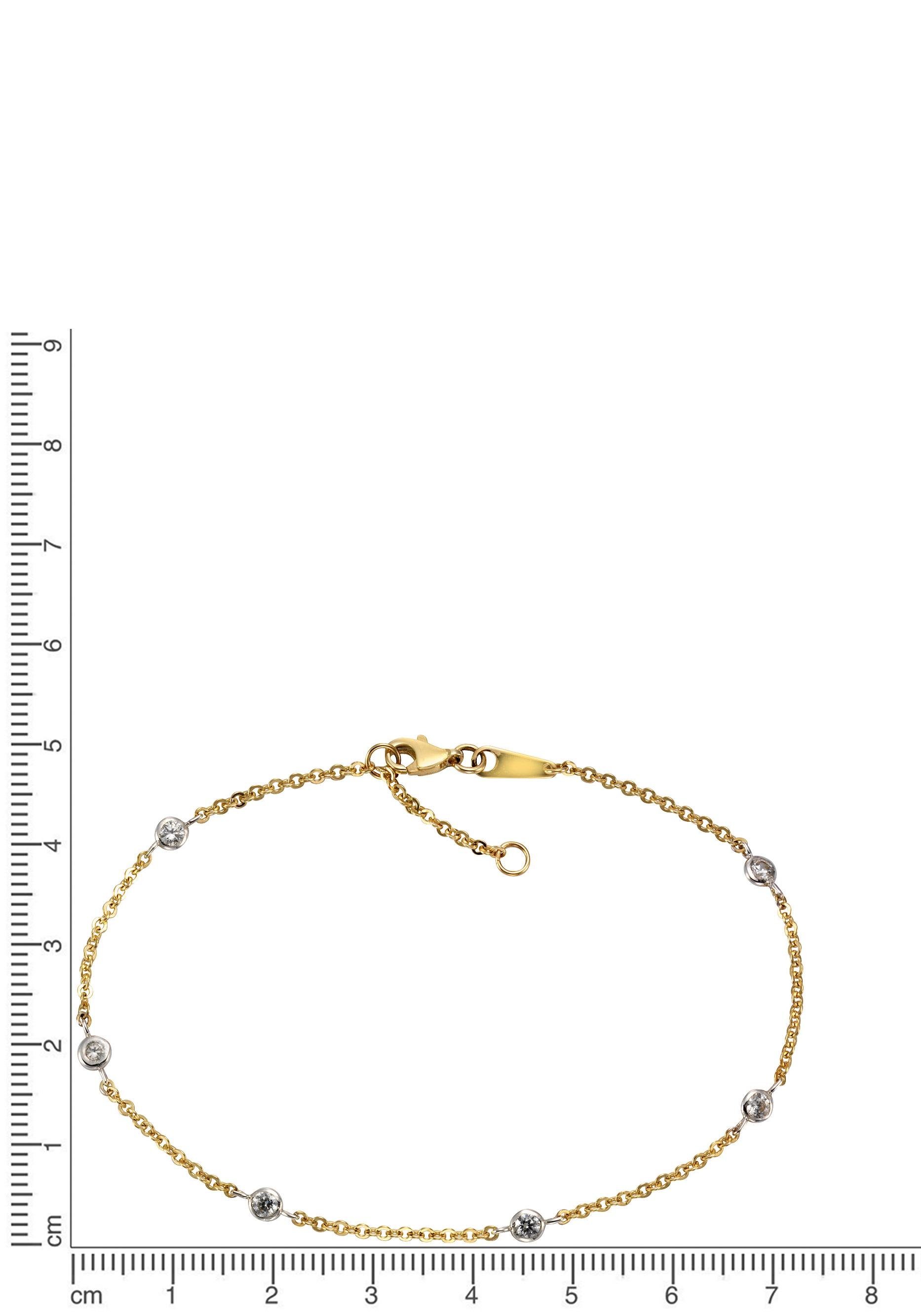 Firetti Fußkette Schmuck Geschenk Gold 375 Körperschmuck Ankerkette, mit Zirkonia (synth)