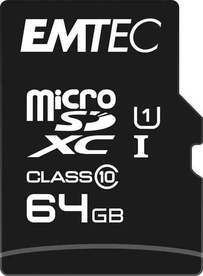 EMTEC »microSD UHS-I U1 EliteGold« Speicherkarte (64 GB, Class 10, 85 MB/s Lesegeschwindigkeit, inkl. SD-Karten-Adapter)