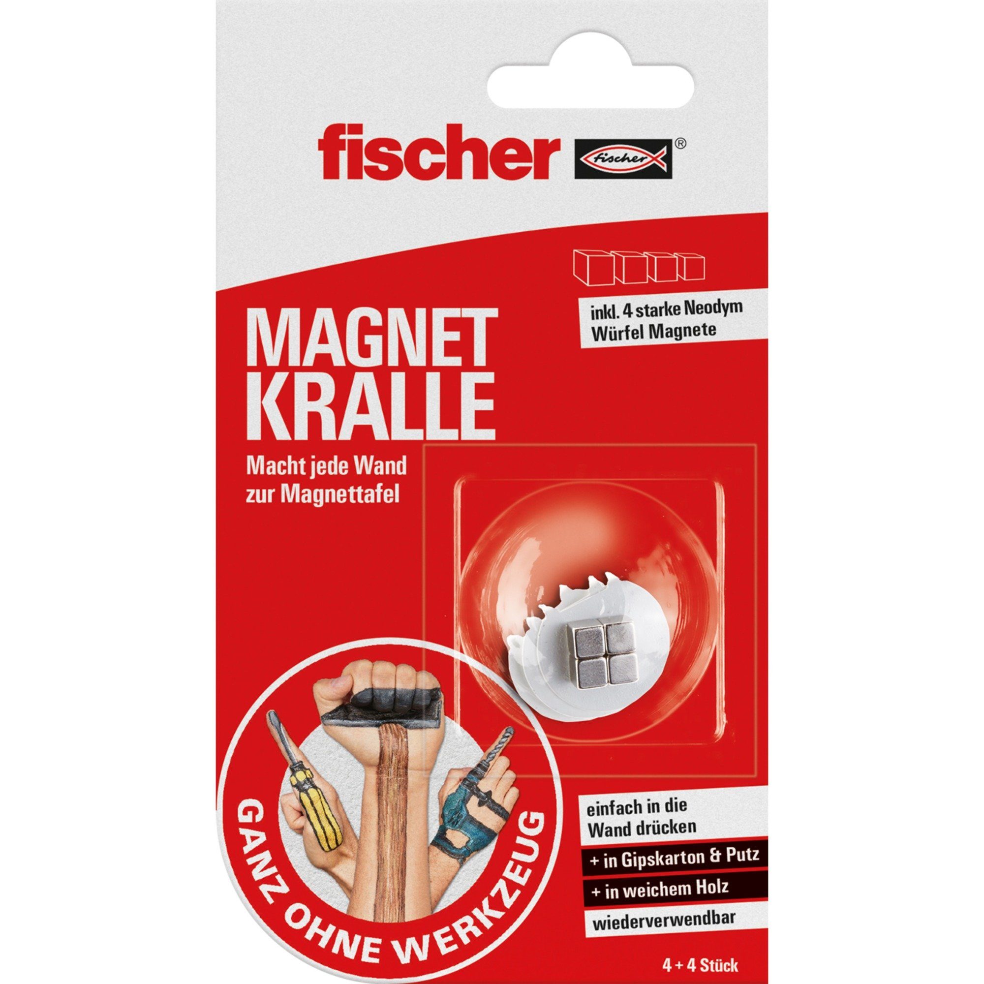 Fischer Bauschraube fischer GOW Magnetkralle, (4 Stück)