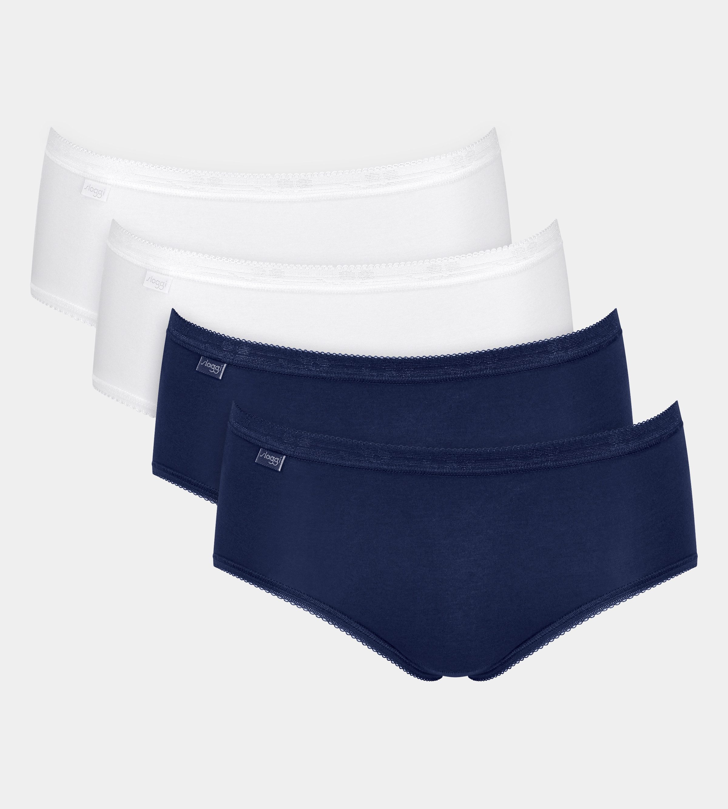 4 Paquete Mujer Sloggi Básico + De Algodón Tai Braga Blanco O