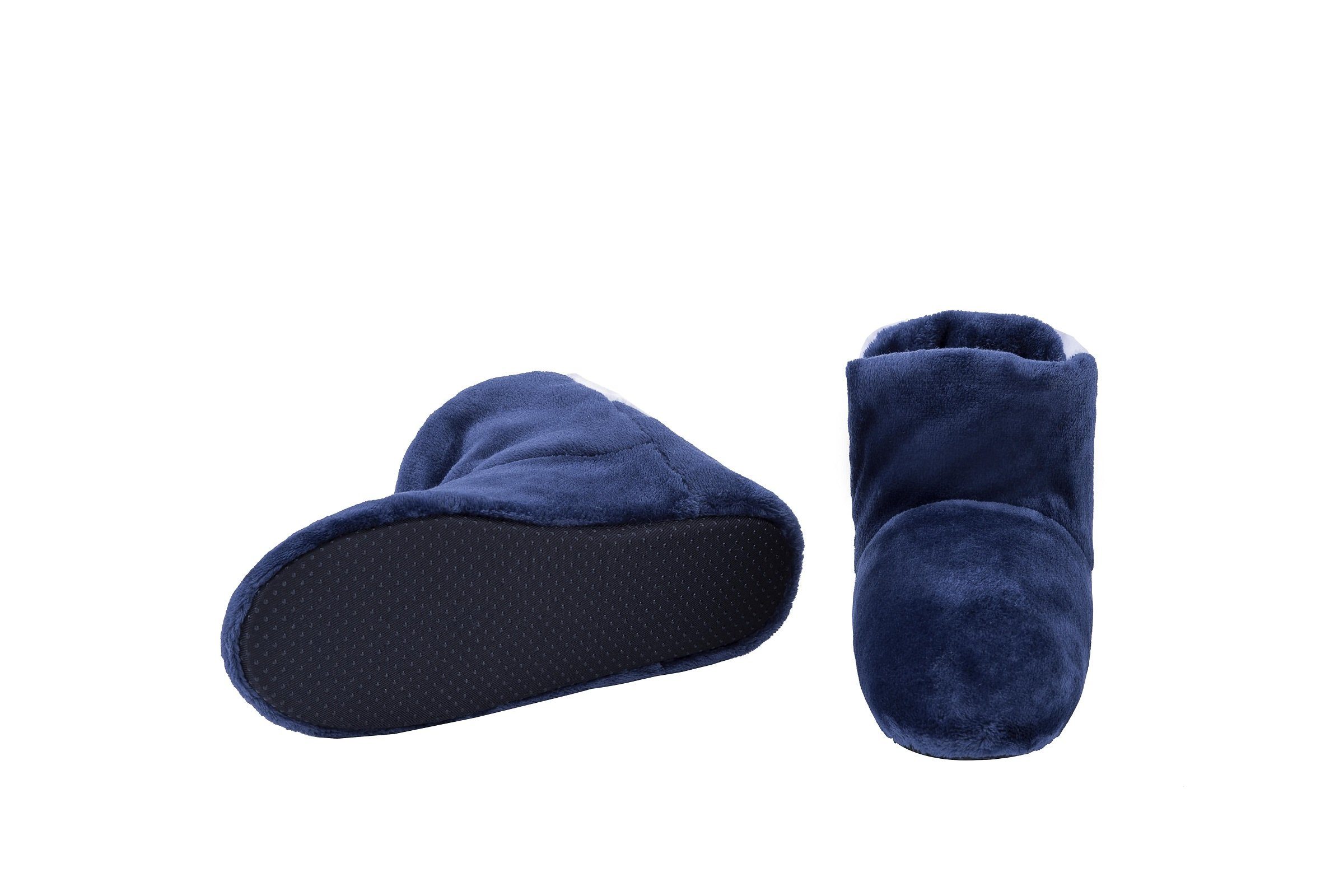 RAIKOU Cosy Shoe Pantoffel Stiefel Nachtblau (Super Micro Sohle für Hausschuh und Flanellgewebe, ABS Herren mit rutschfester weiche Flausch aus Damen, Flauschige)