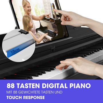 MUSTAR Digitalpiano E-Piano mit 88 Tasten, Ständer, 3 Pedalen, 2 Kopfhöreranschlüssen (1-St), für Anfänger, LCD-Bildschirm,2x20W Lautsprecher, USB/MIDI