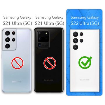 EAZY CASE Handyhülle TPU Hülle für Samsung Galaxy S22 Ultra 5G 6,8 Zoll, Silikon Schutzhülle mit Kameraschutz kratzfest bumper Grün / Nachtgrün