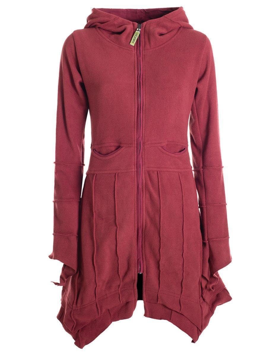 Vishes Kurzmantel Fleecemantel Cardigan Zipfelkapuzenjacke Hooded günstig online kaufen