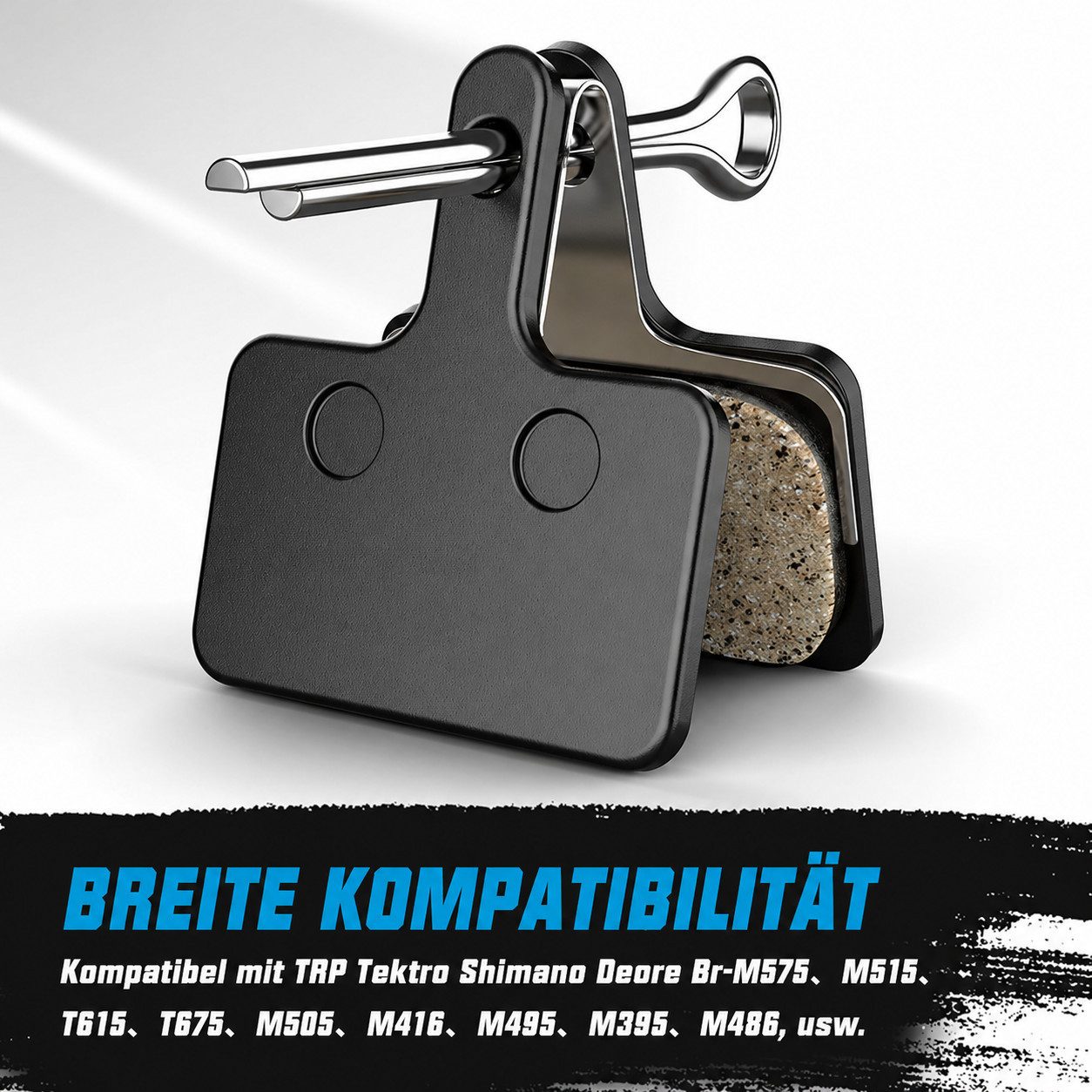 MOPUEA Bremsbelag 2-St Mountainbike-Bremsbeläge Semi-Metallische Reibbeläge (für sichere Bremsleistung bei jedem Wetter), mit starker Bremskraft und geringer Ge – Bild 5 von 5