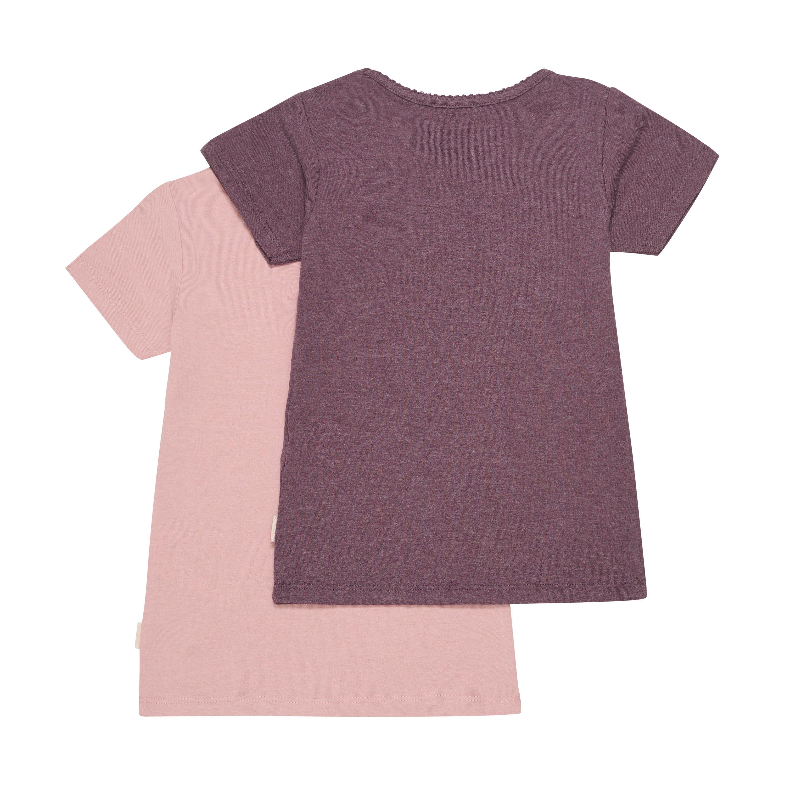 und Kurzarmshirt Rose - Misty T-Shirt Print (2-pack) - mit 2er-Pack MIBasic 3933 T-shirt Basic Minymo - MINYMO (524) 33