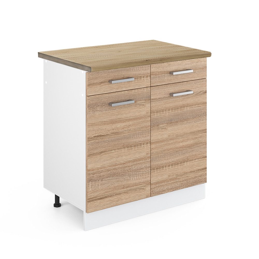 Vicco Unterschrank R-Line, Sonoma/Weiß, 80 cm, günstig online kaufen