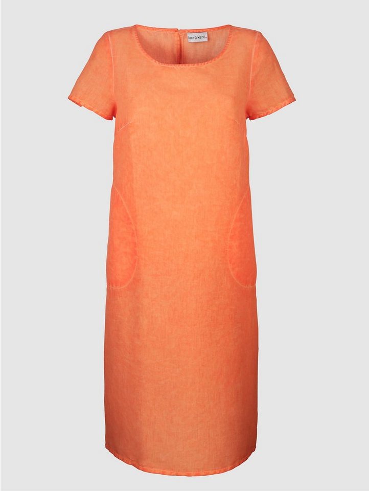 Laura Kent Kleid in toller Baumwoll/Leinenmischung in orange