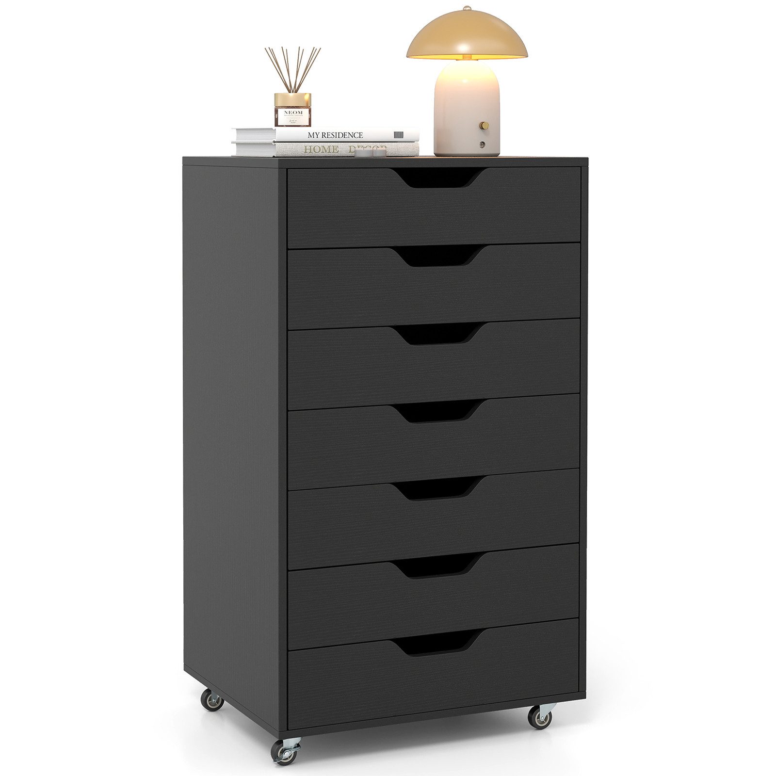 COSTWAY Rollcontainer, mit 7 Schubladen Aktenschrank mit Rädern günstig online kaufen