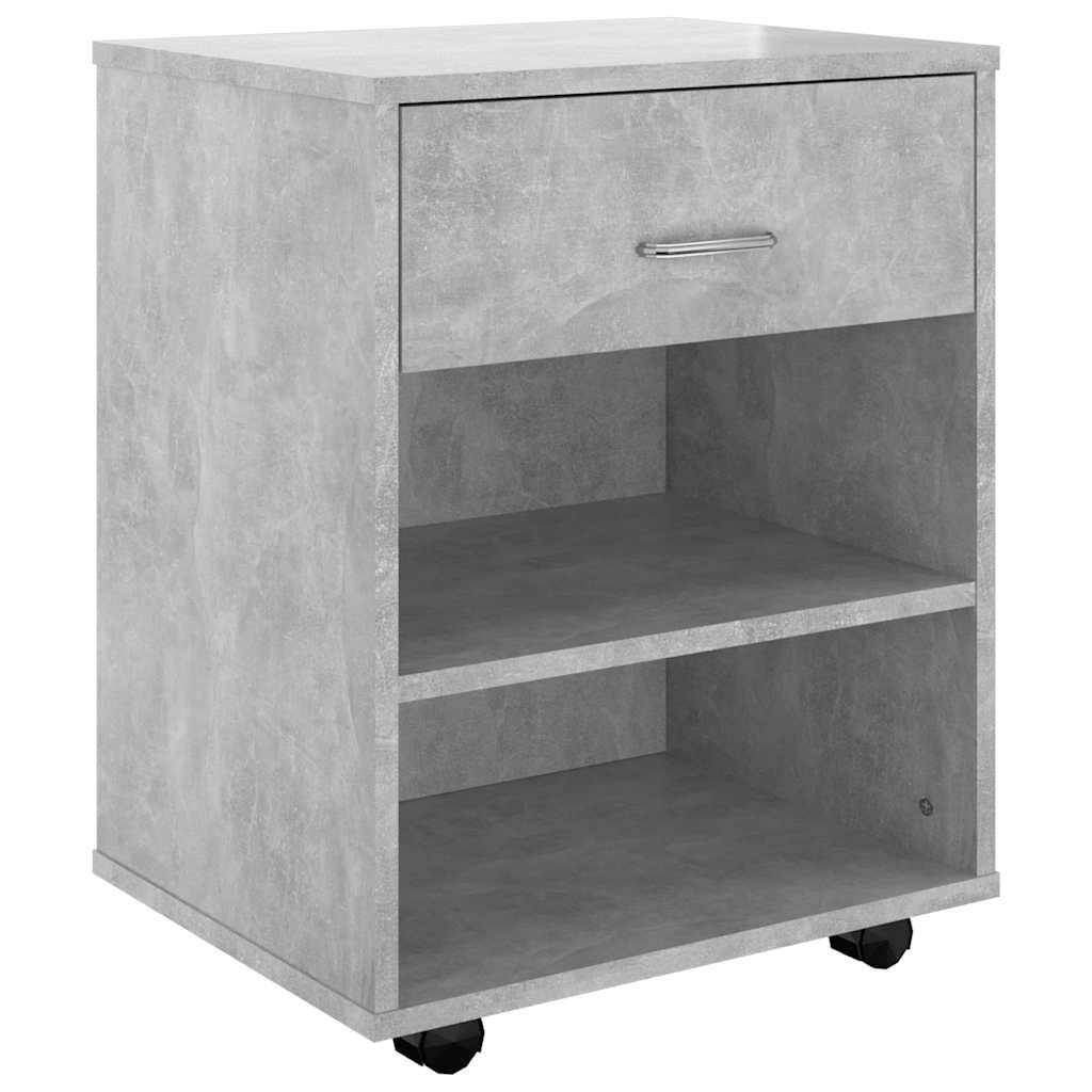 vidaXL Rollcontainer Rollschrank Betongrau 46x36x59 cm Holzwerkstoff, (1 St)