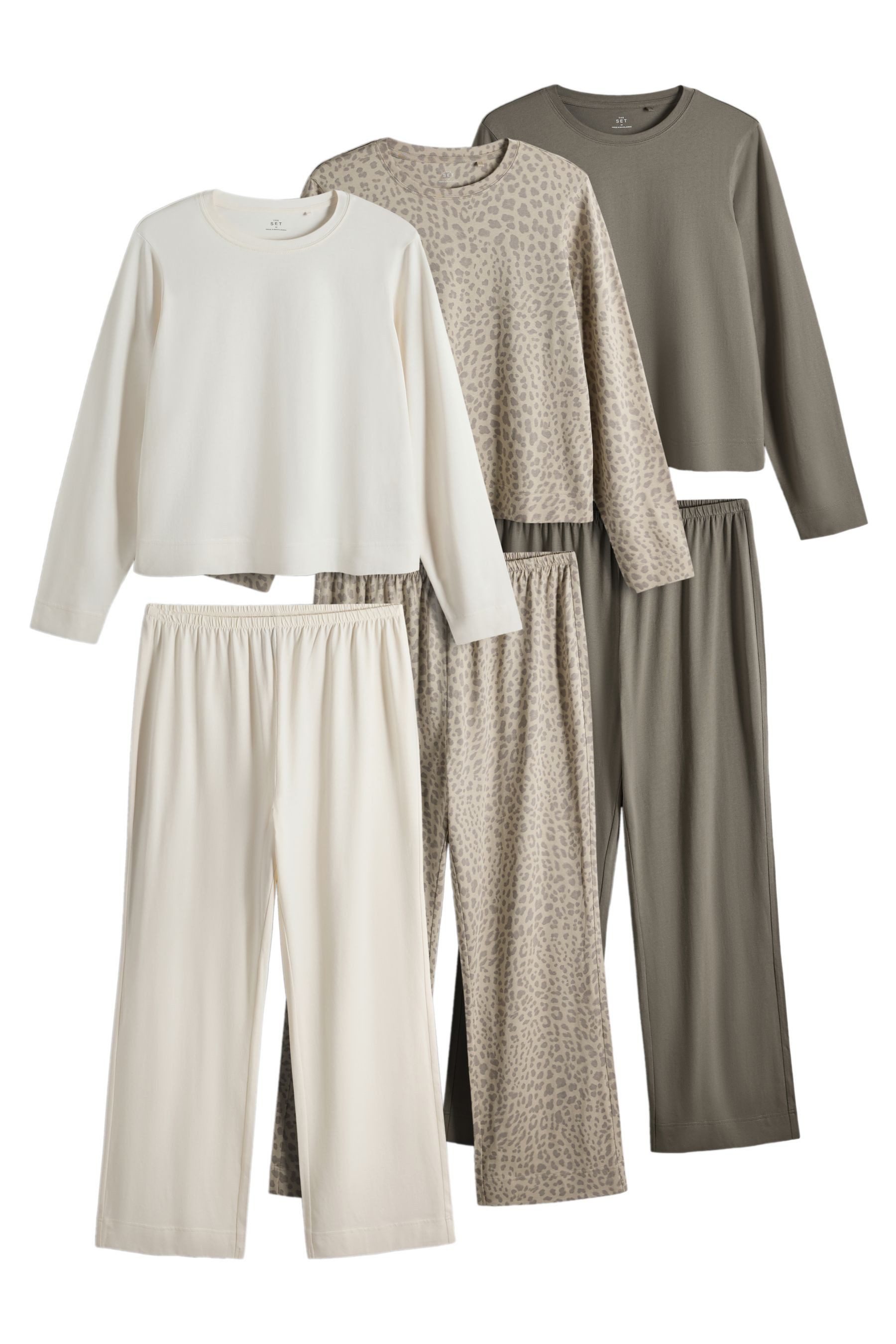 The Set Pyjama The Set Langärmelige Schlafanzüge, 3er-Pack (6 tlg)